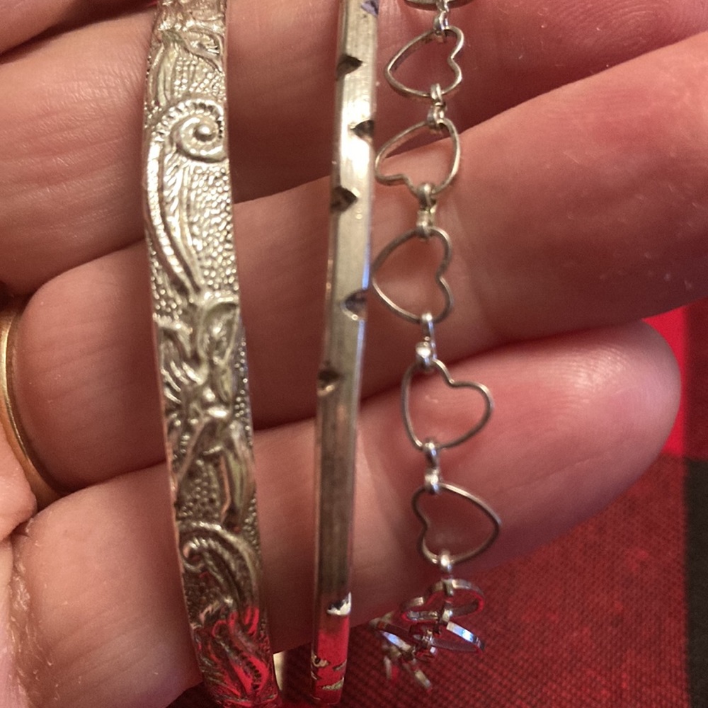 Bundled Three Bracelets!Two Silver Bangles And On… - image 5